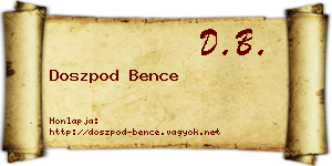 Doszpod Bence névjegykártya